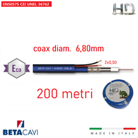 Cavo video HD 75 Ohm + 2x0.50 Duraflam LSZH 200mt